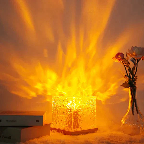 Dynamic Rotating Water Ripple & Color Changing Crystal Lamp with Remote