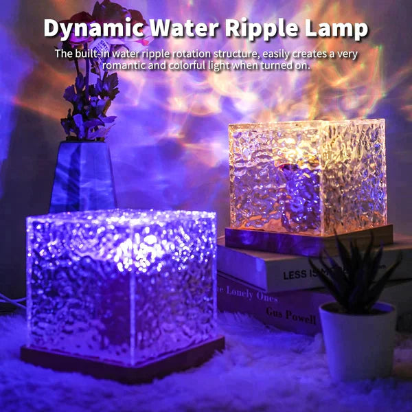 Dynamic Rotating Water Ripple & Color Changing Crystal Lamp with Remote