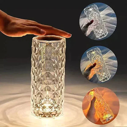 16 Color Changing Rose Crystal Diamond Table Lamp