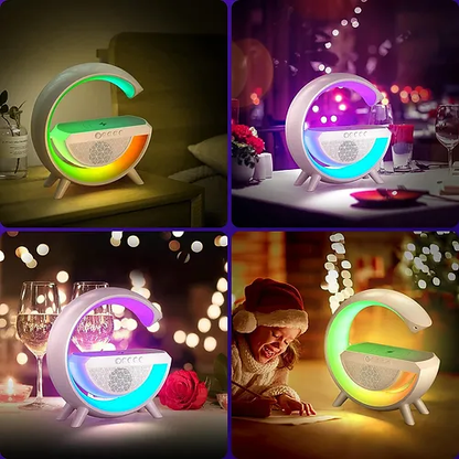 G-shape Bluetooth Speaker Table Lamp With Wireless Charging 7 Color Changing